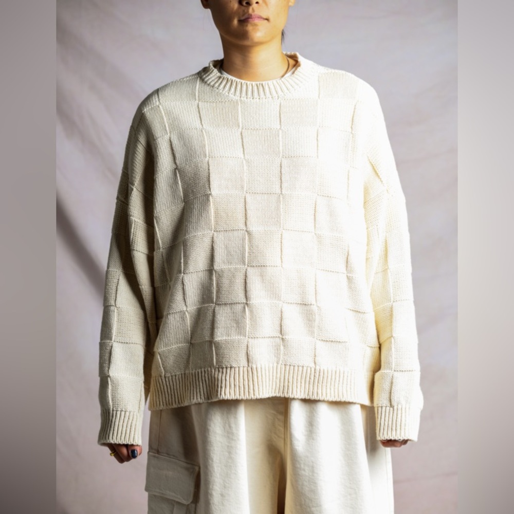 Monica Cordera Natural Cotton Knit Sweater